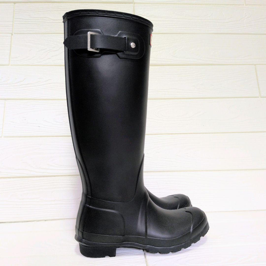 【美品】HUNTER ブラック レインシューズ　長靴　ロングブーツ　23.5