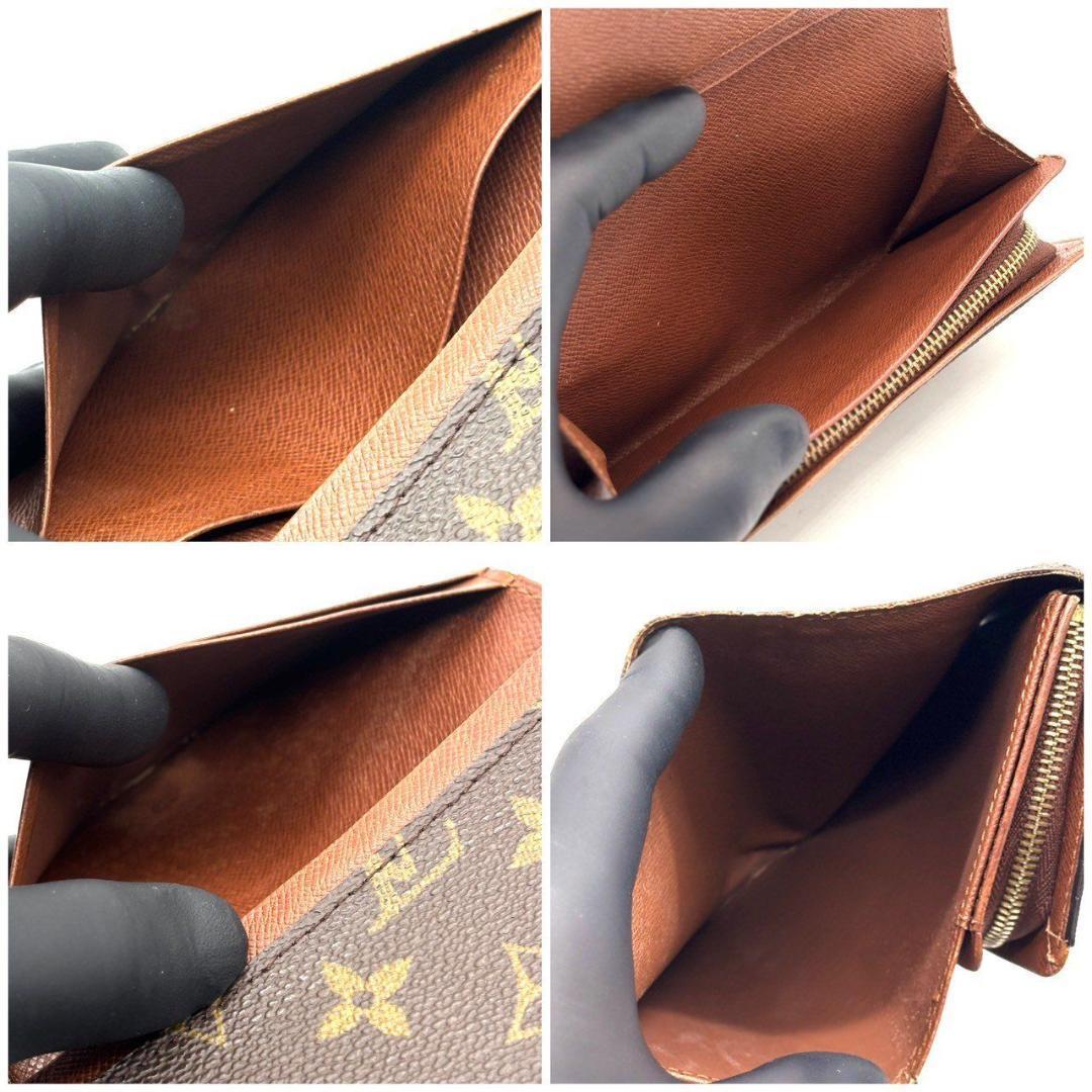 ぱ*ら様 ルイヴィトン 二つ折り財布 モノグラム ポルトモネビエ トレゾール 茶