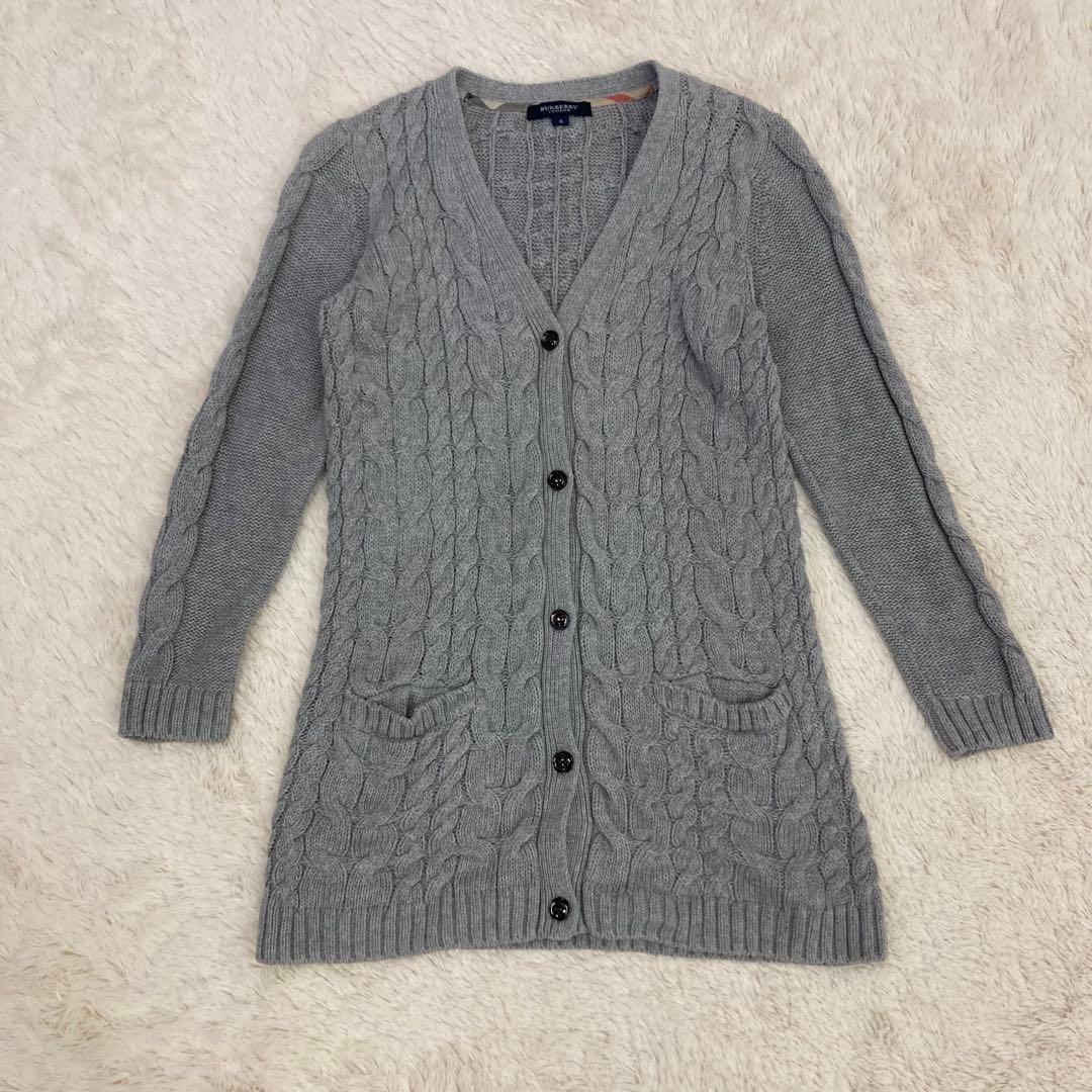 BURBERRY LONDON カーディガン ケーブルニット グレー サイズS