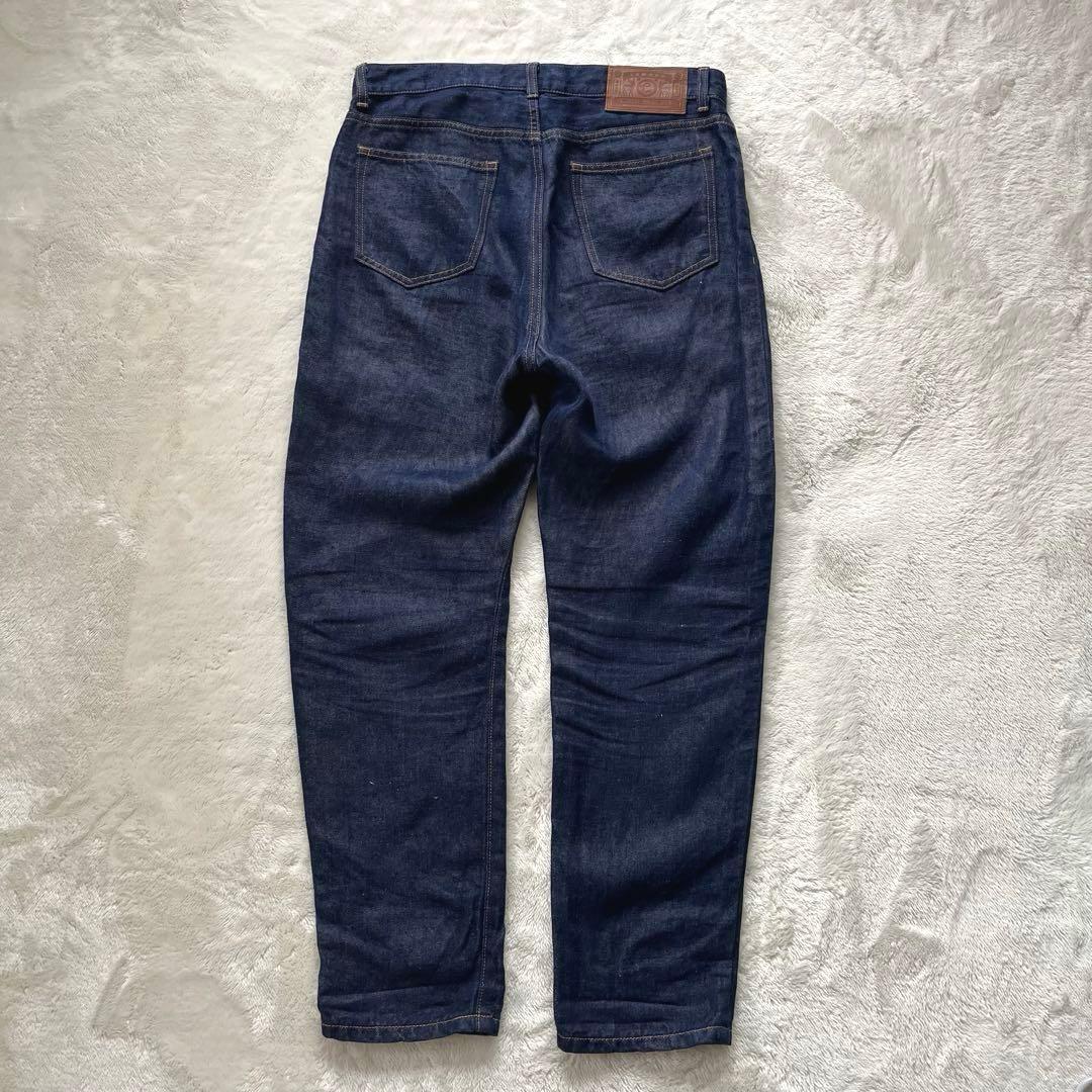 美品✨中川政七商店 麻100% デニム ジーパン バレルレッグ 濃紺 日本製