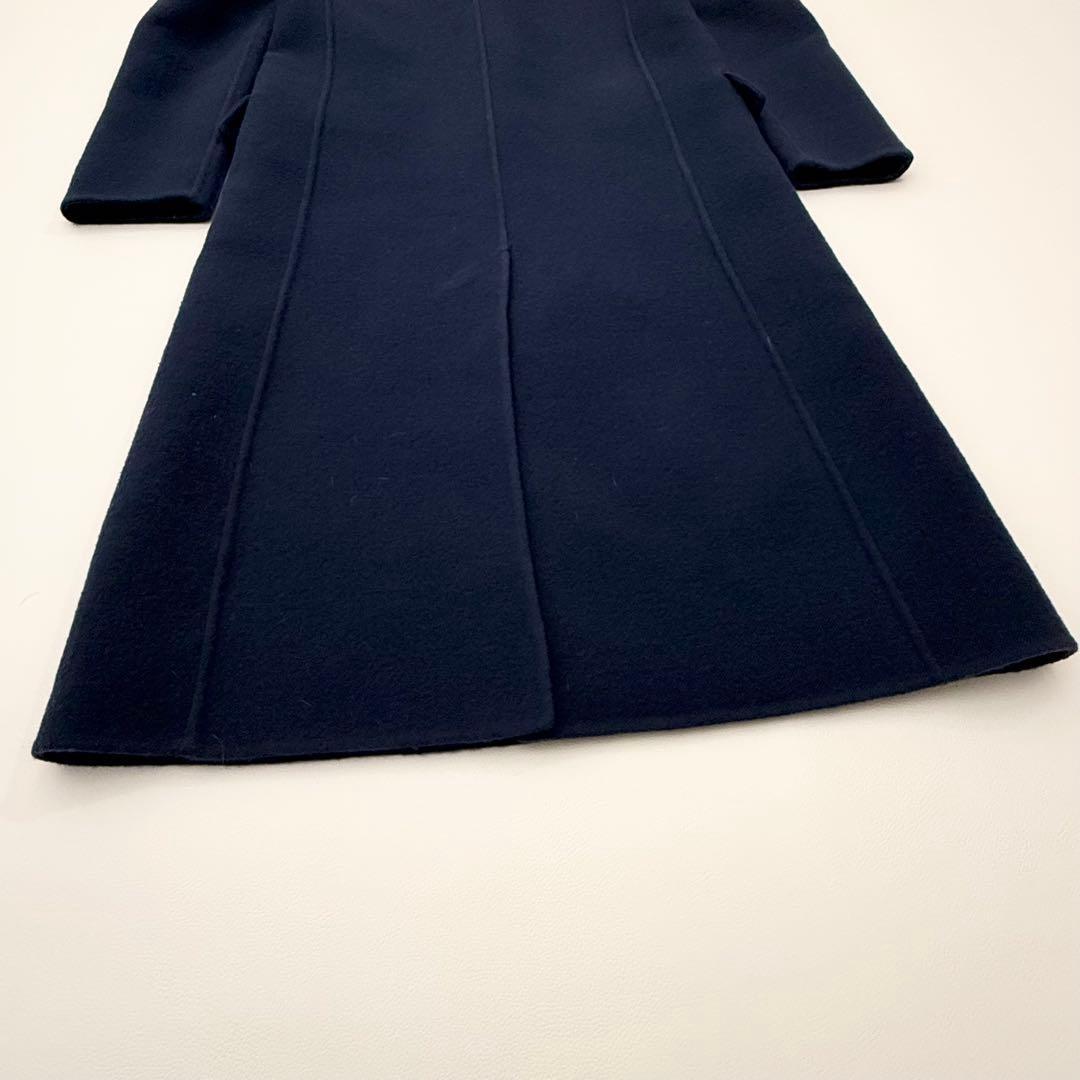 極美品✨ドゥロワー リバーコート ダブルフェイス ウール シルク 36 S 青