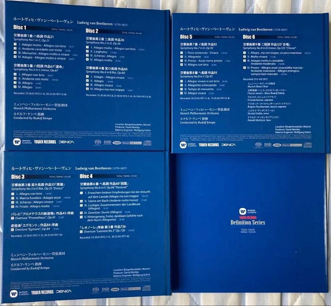 6SACD ケンペ ベートーヴェン 交響曲全集 第9番 第5番 第6番 第3番