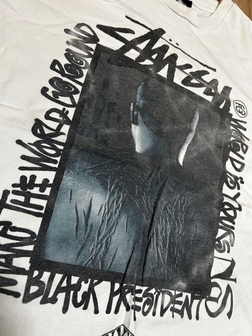 中古品 Stussy Nas コラボ Tシャツ M ホワイト ※説明欄要ご確認を