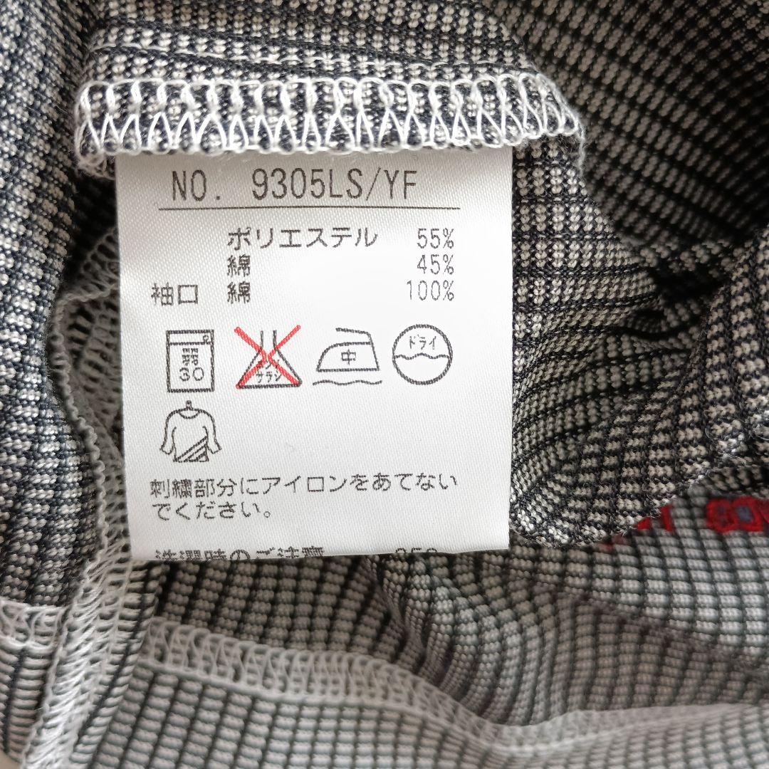 Black & White チェック柄長袖ポロシャツ (日本製)