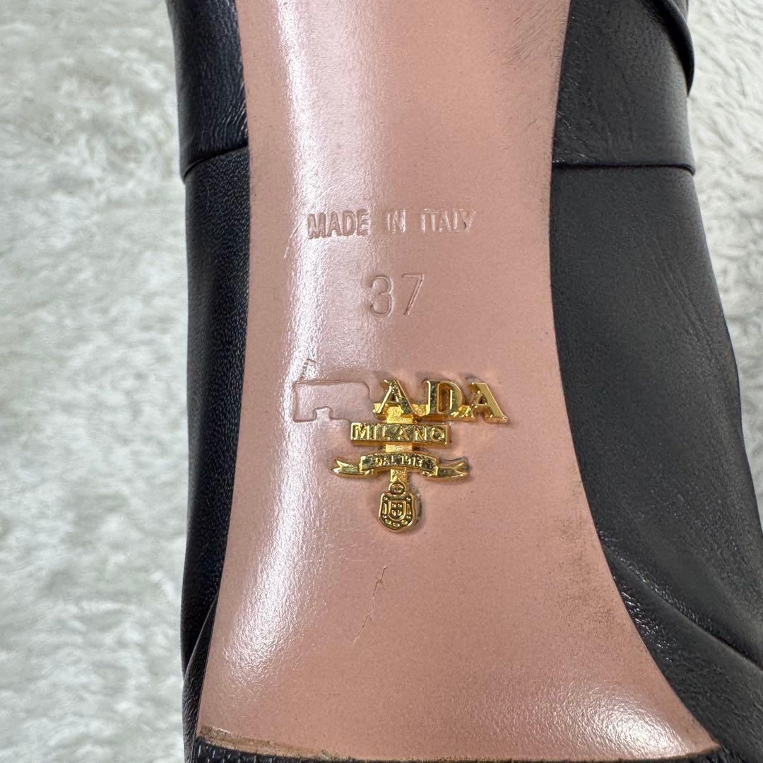 プラダ PRADA ショートブーツ バックジップ レザー ハイヒール 24.0