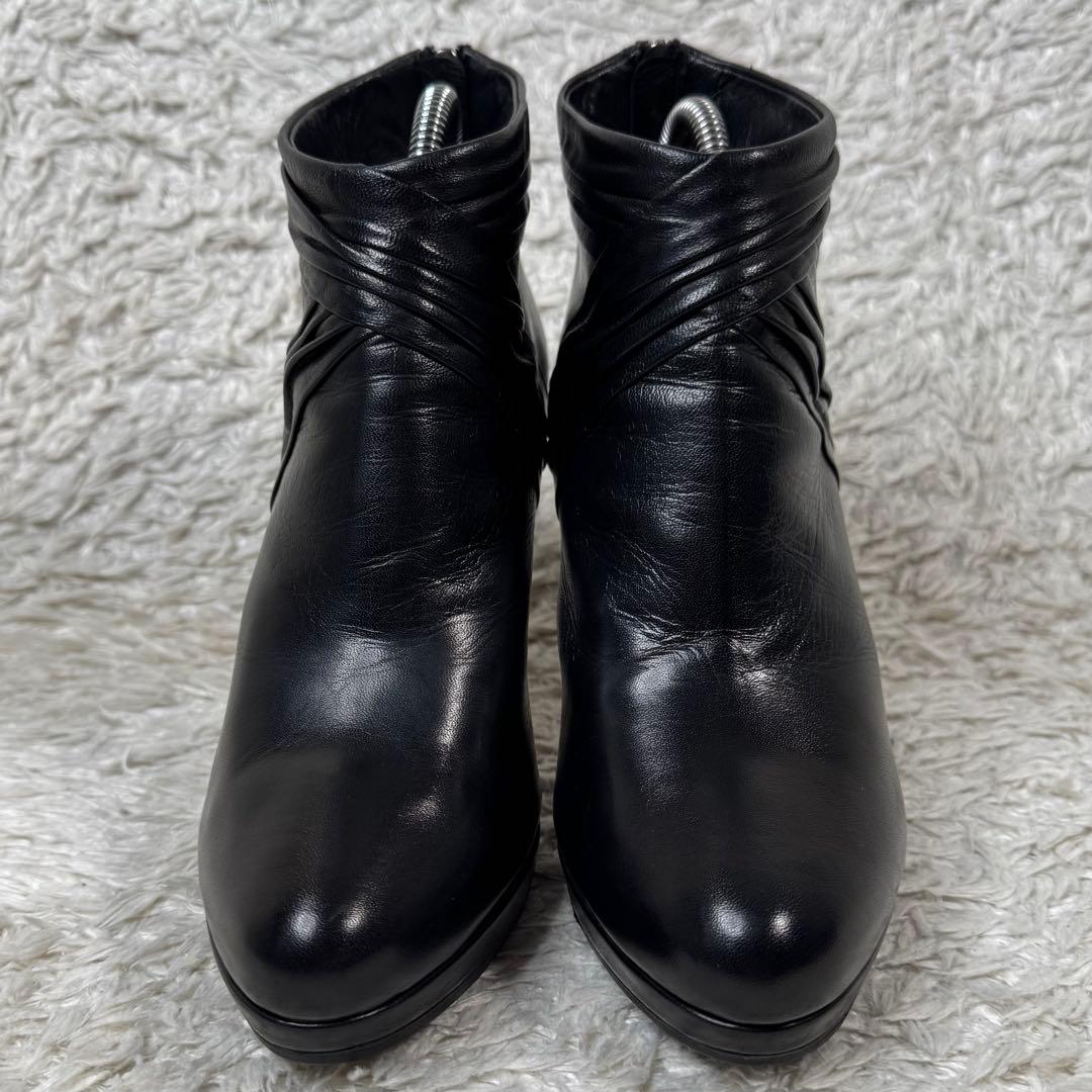 プラダ PRADA ショートブーツ バックジップ レザー ハイヒール 24.0