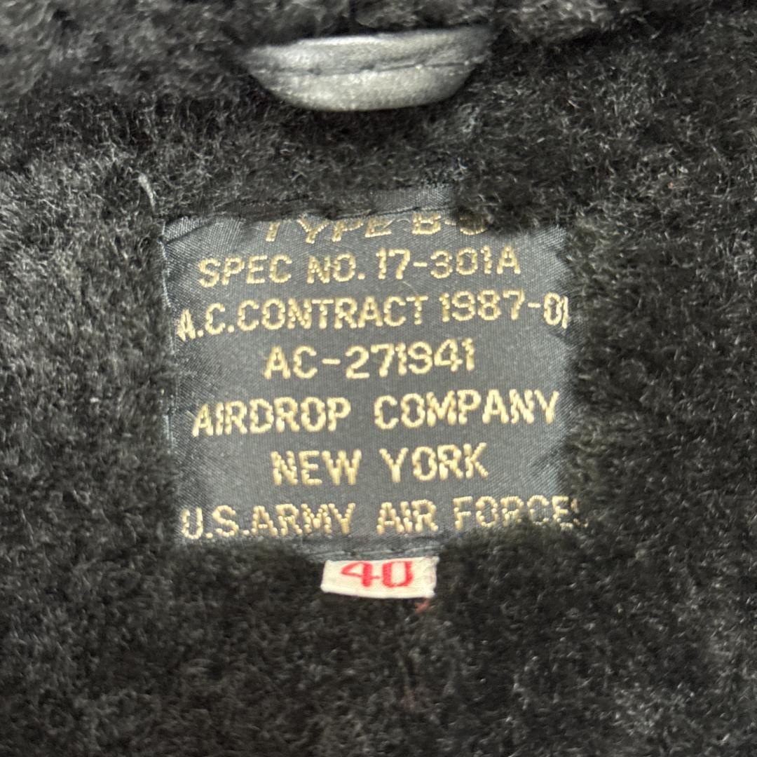ごり様AIRDROP COMPANY B-3 ムートンジャケット 羊革 40