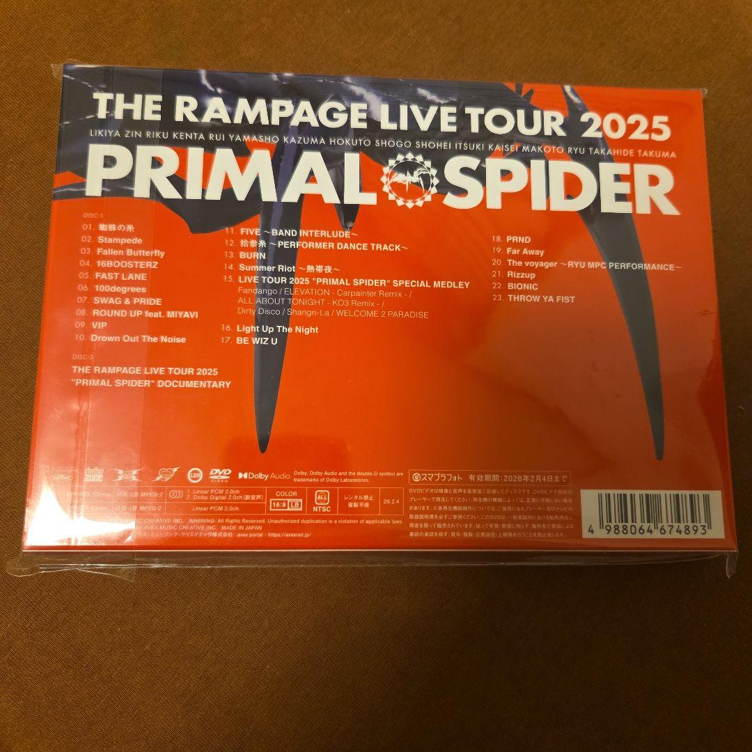 尚 THE RAMPAGE PRIMAL SPIDER LIVE DVD