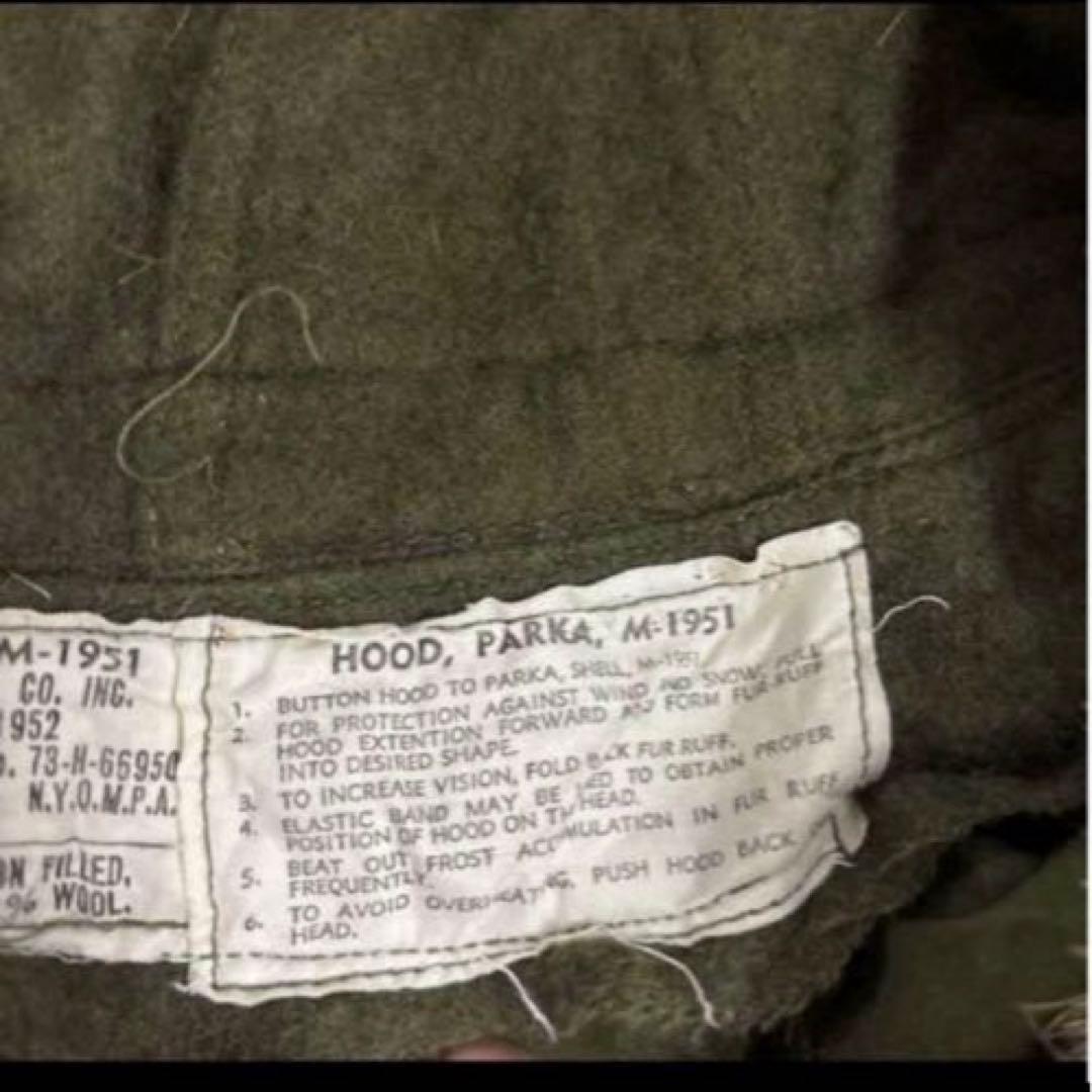 50s 米軍　実物　M51フード　M1951 PARKA コヨーテファ ⑤