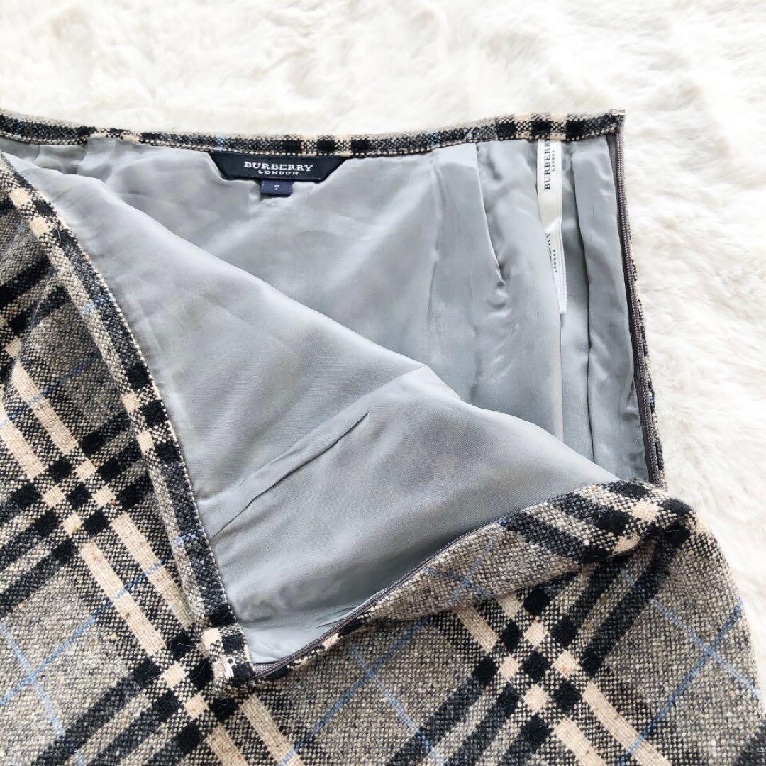 BURBERRY*バーバリーロンドン　ロングスカート　ノバチェック　グレー　7