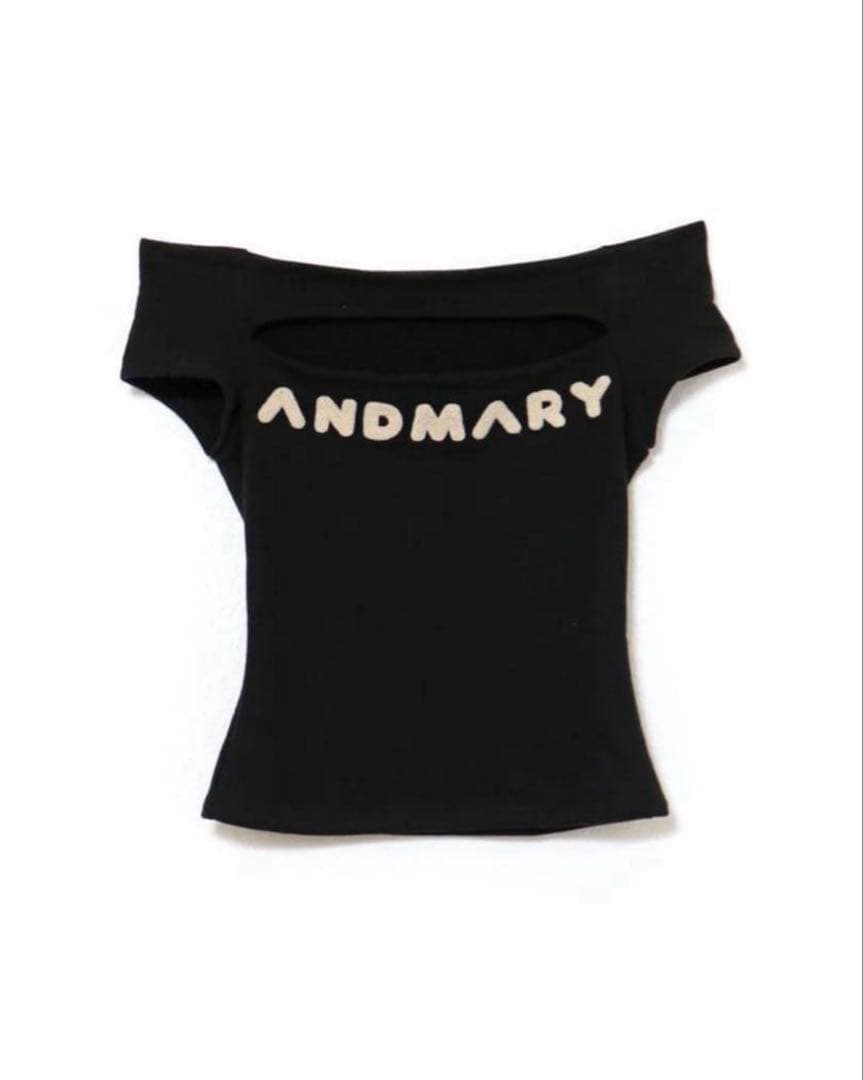 トップス andmary Mary logo tops black