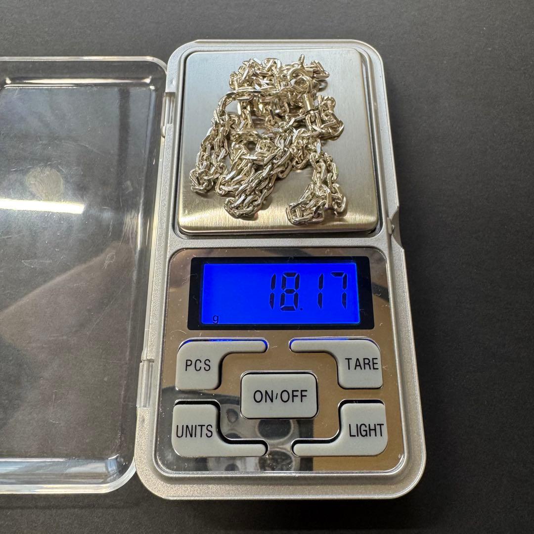 【超太め 18g 56㎝】太角チェーンネックレス silver925