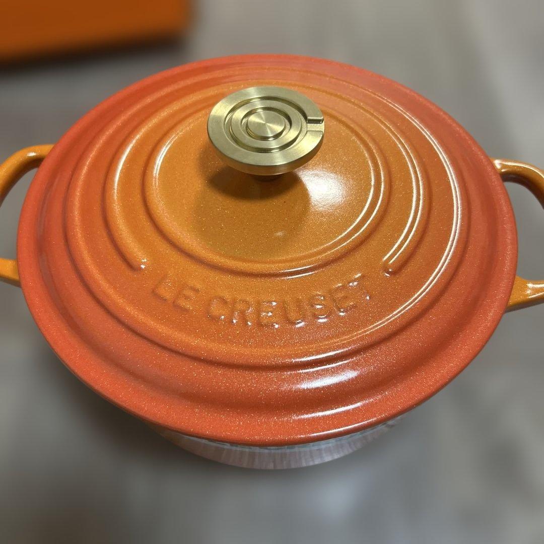LE CREUSET オレンジ 両手鍋 Cocotte Ronde
