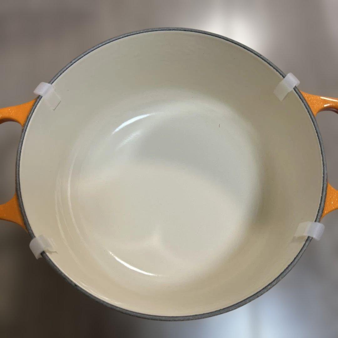 LE CREUSET オレンジ 両手鍋 Cocotte Ronde