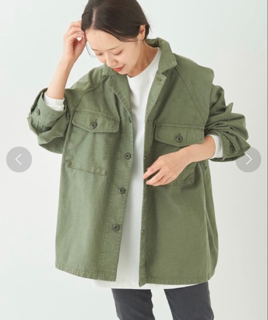 Plage Army シャツジャケット　カーキ
