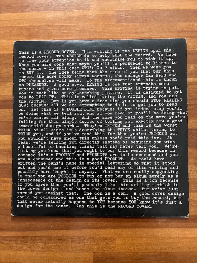 【XTCコア層向け】XTC「Go2」初期プレス英国盤レコード