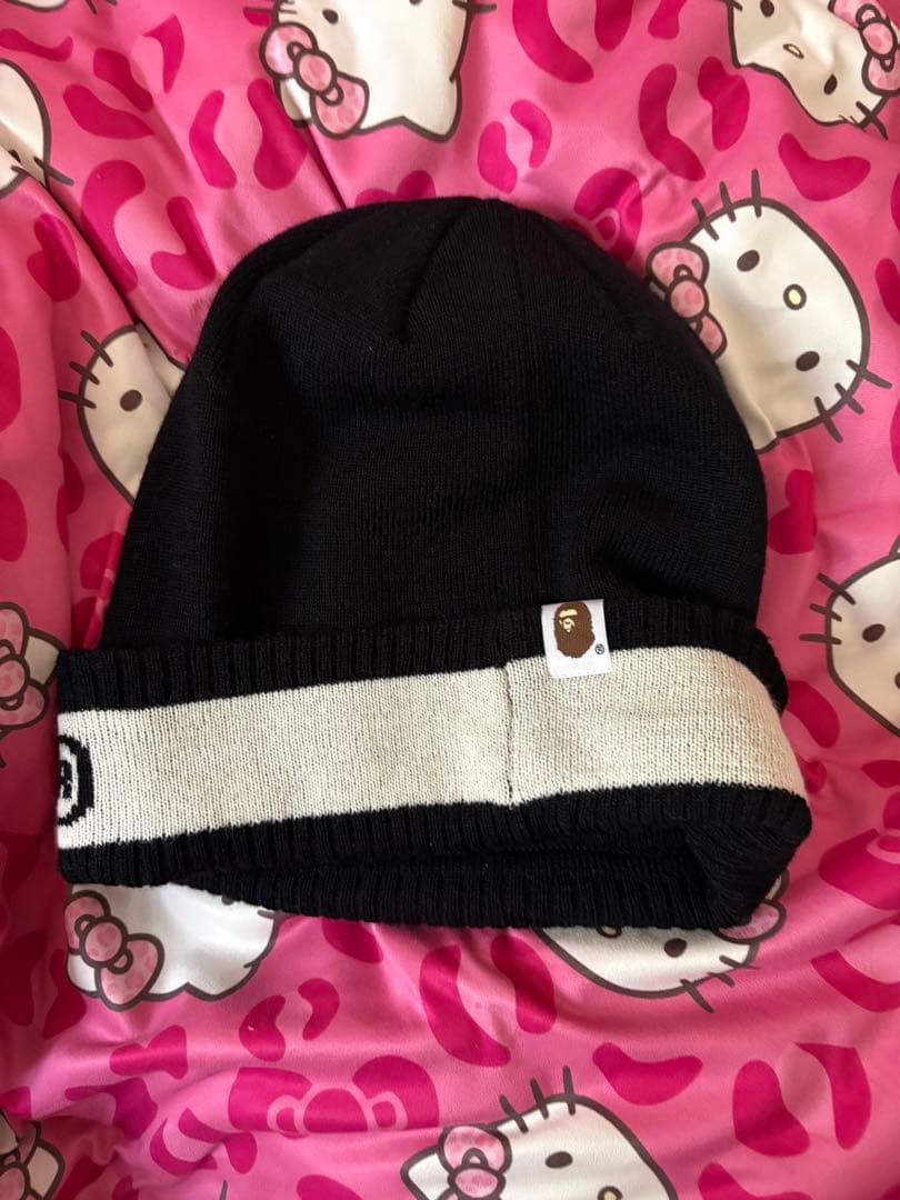 A BATHING APE ニット帽 ブラック ビーニー