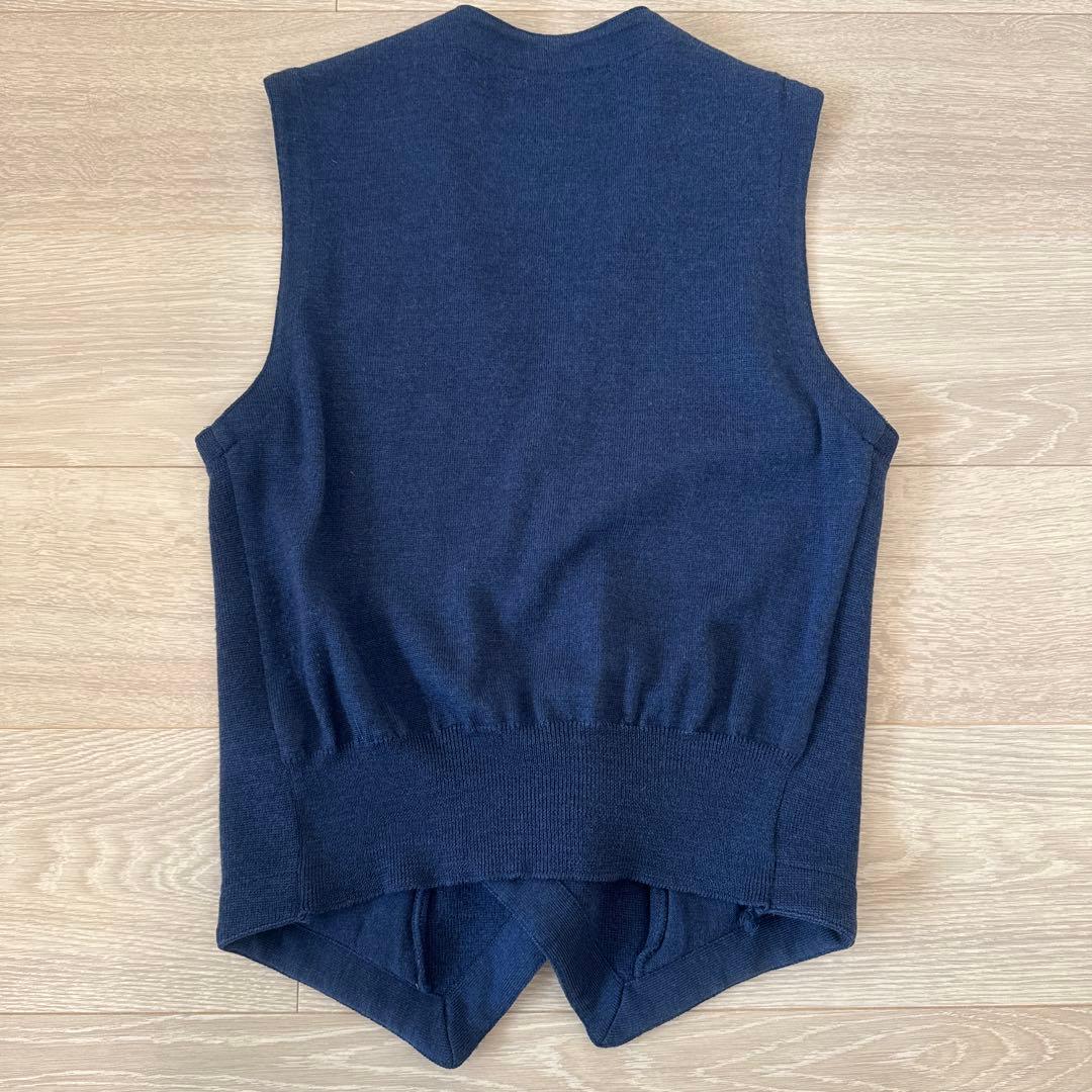 Gran Sasso グランサッソ ニット ダブル ジレ ベスト 46 ネイビー
