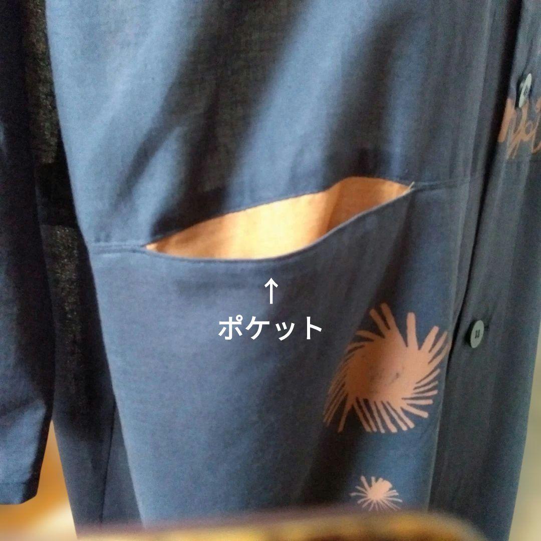 ※専用です※ジェニー 麻綿麻・コクーンスプリングコート・羽織です(紺系)