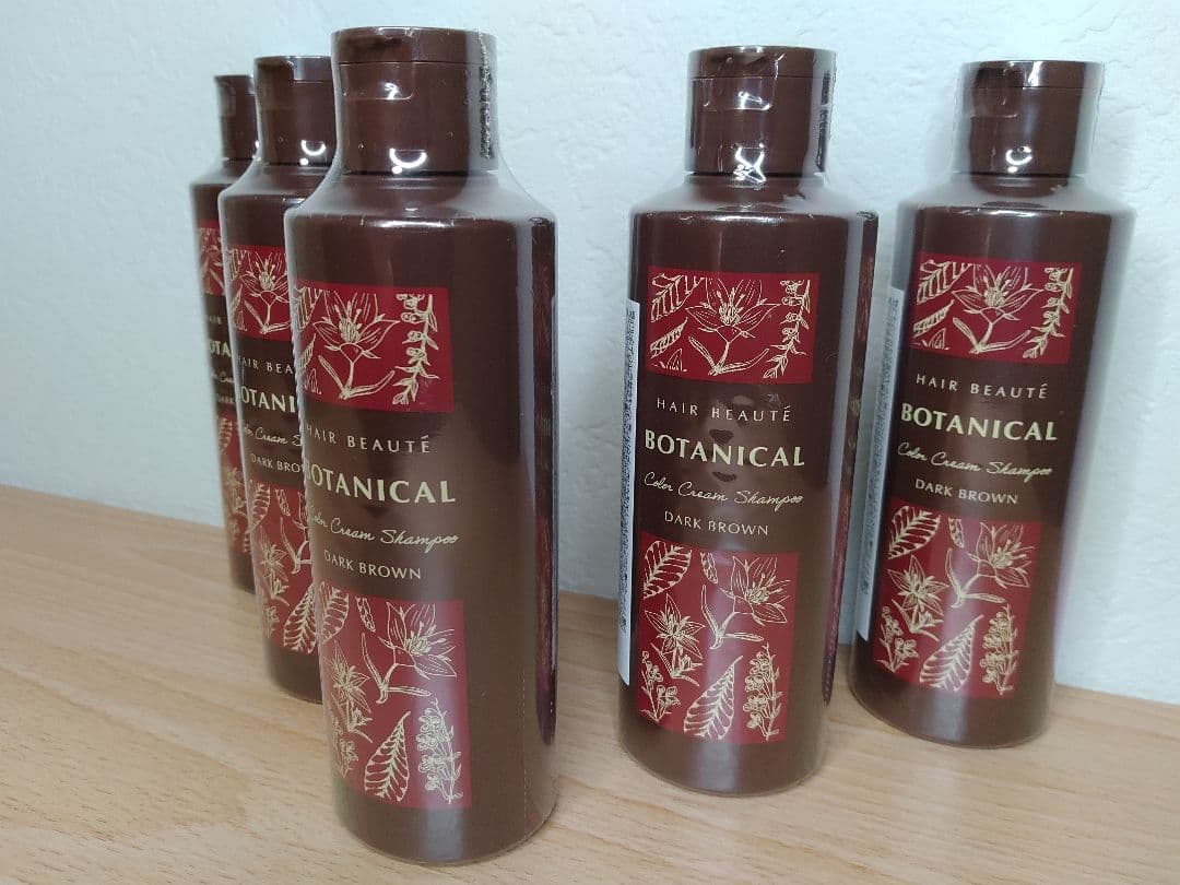 ヘアボーテ ボタニカルカラー クリームシャンプー ダークブラウン 5本セット