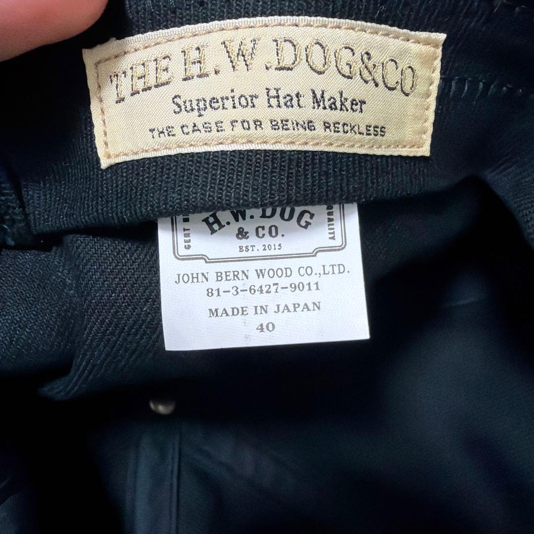H.W.DOG & CO. ブラックワークキャップ 40