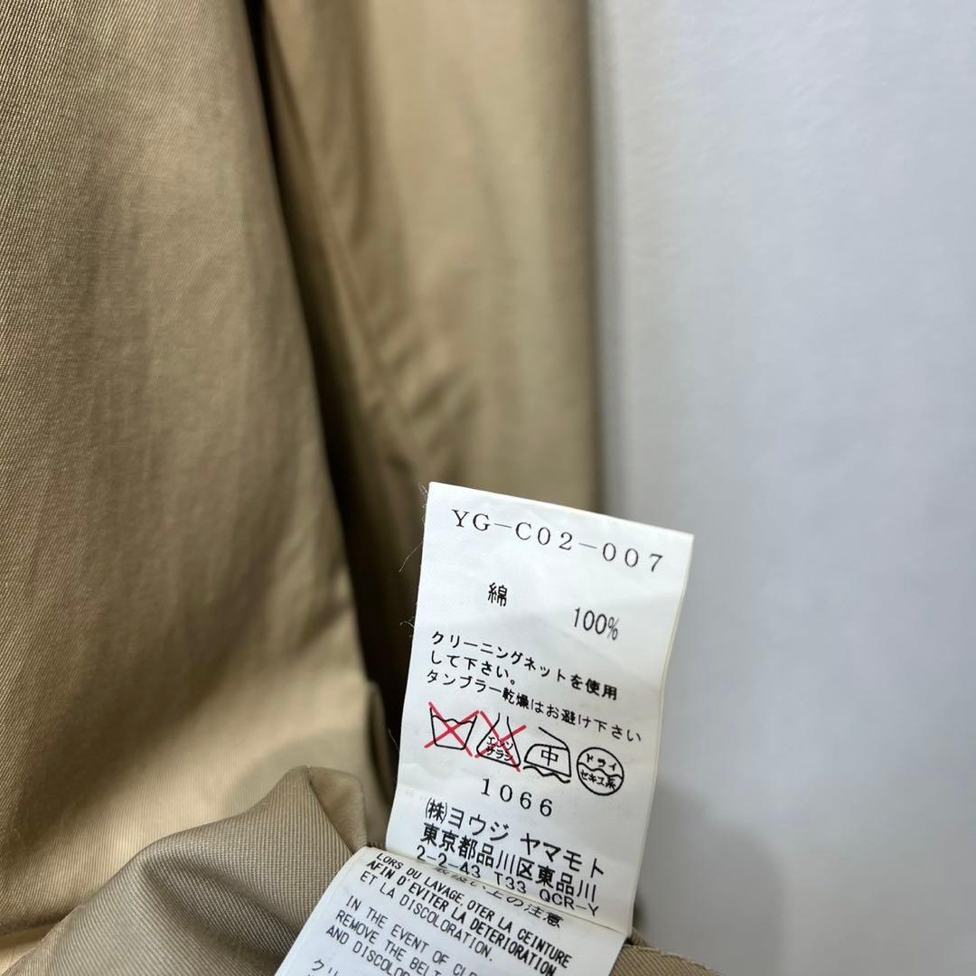 希少 ワイズ 上質 ベルト付き バンドカラー デザイン トレンチコート 2