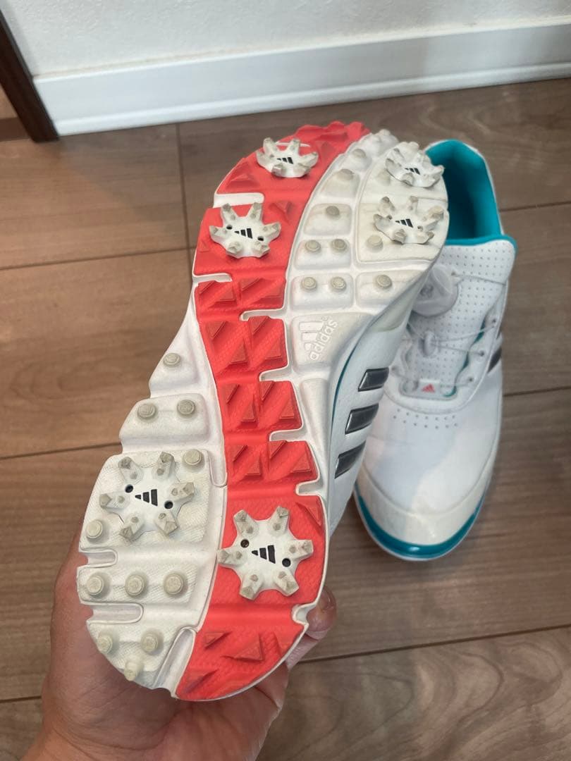 adidas ゴルフシューズ 24.0cm ホワイト/ターコイズ