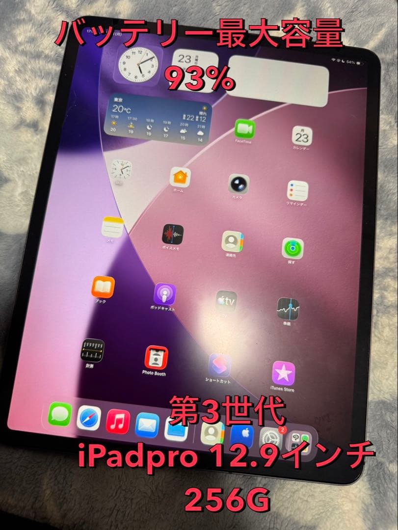 即購入可能　美品 第3世代　iPad pro 12.9インチ 256G 本体