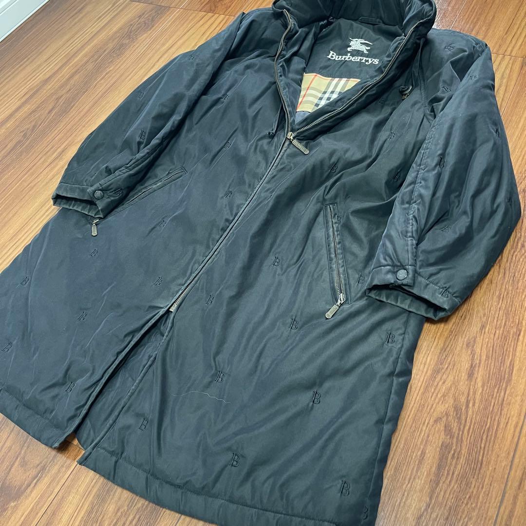 90s BURBERRYS バーバリー 中綿 コート アウター 黒 ノバチェック