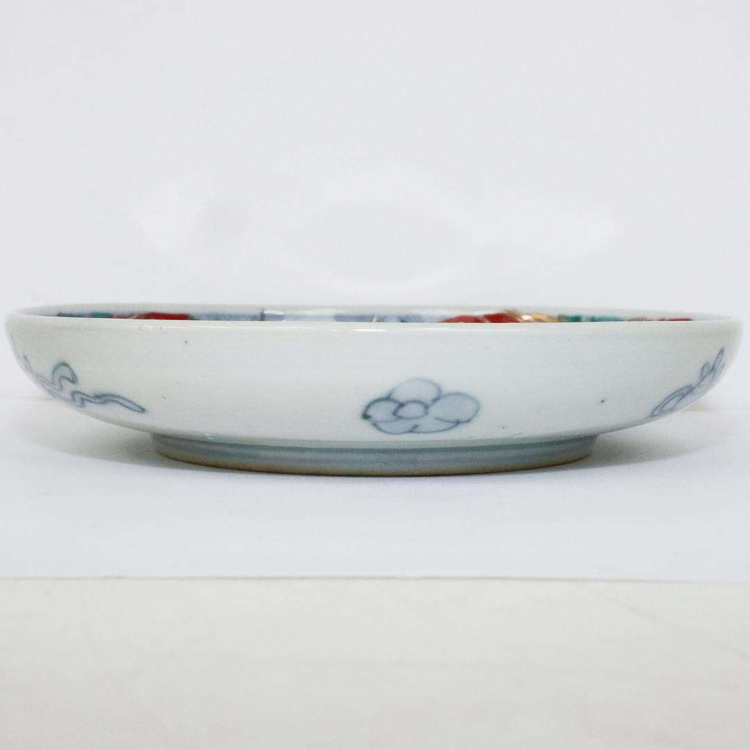 古伊万里　小皿　金襴手 染付　5客 　中皿