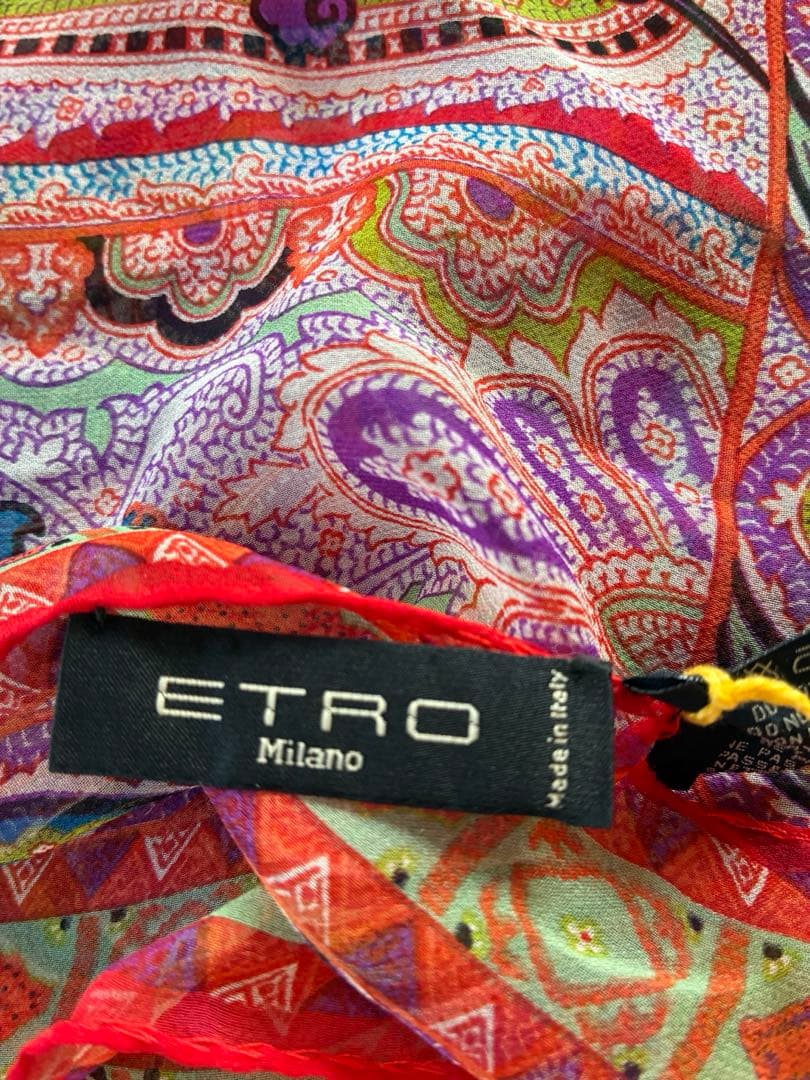 【新品未使用品‼️】ETRO エトロ ペイズリー柄 ストール マフラー シルク