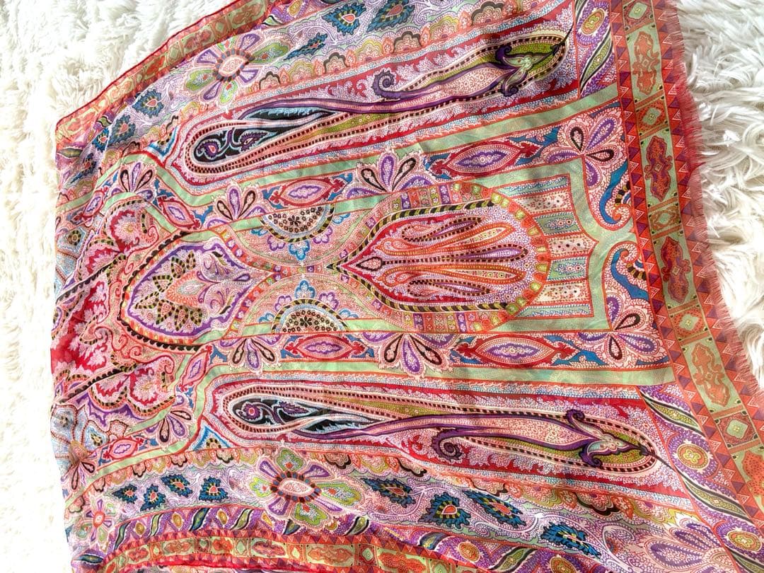 【新品未使用品‼️】ETRO エトロ ペイズリー柄 ストール マフラー シルク