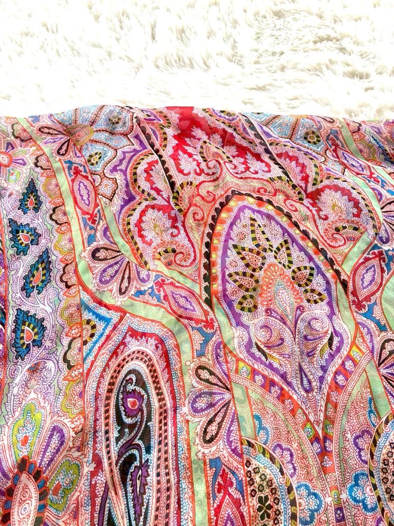【新品未使用品‼️】ETRO エトロ ペイズリー柄 ストール マフラー シルク