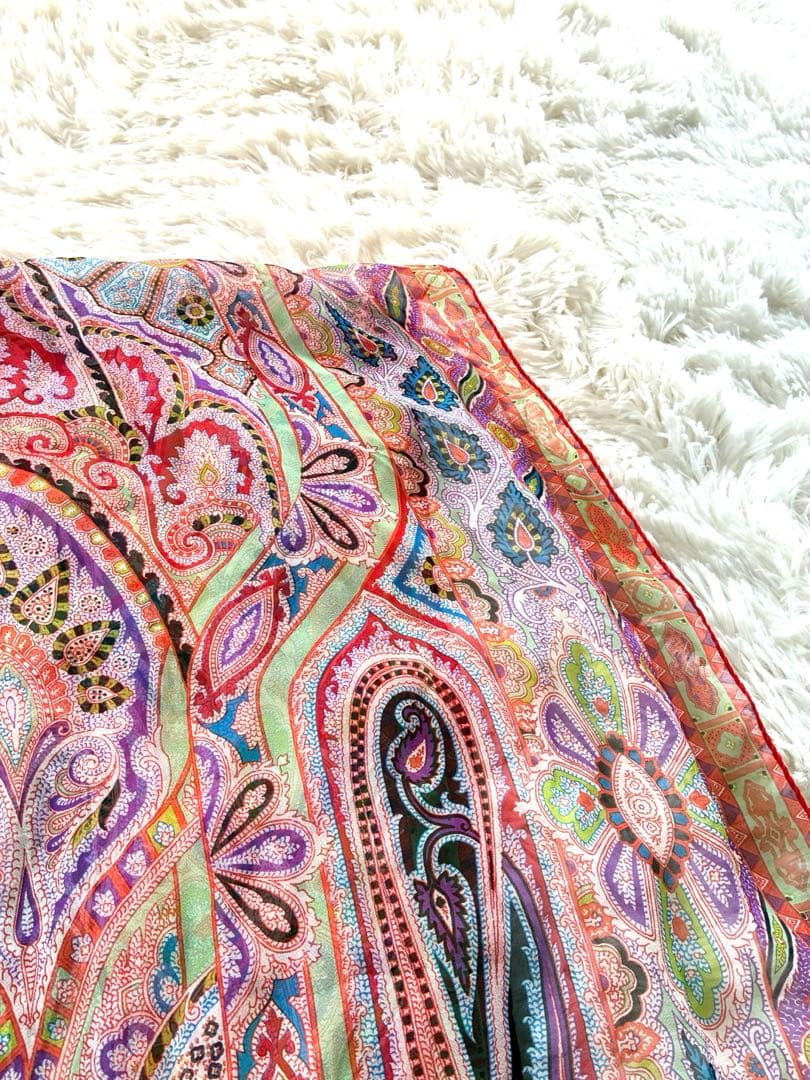 【新品未使用品‼️】ETRO エトロ ペイズリー柄 ストール マフラー シルク