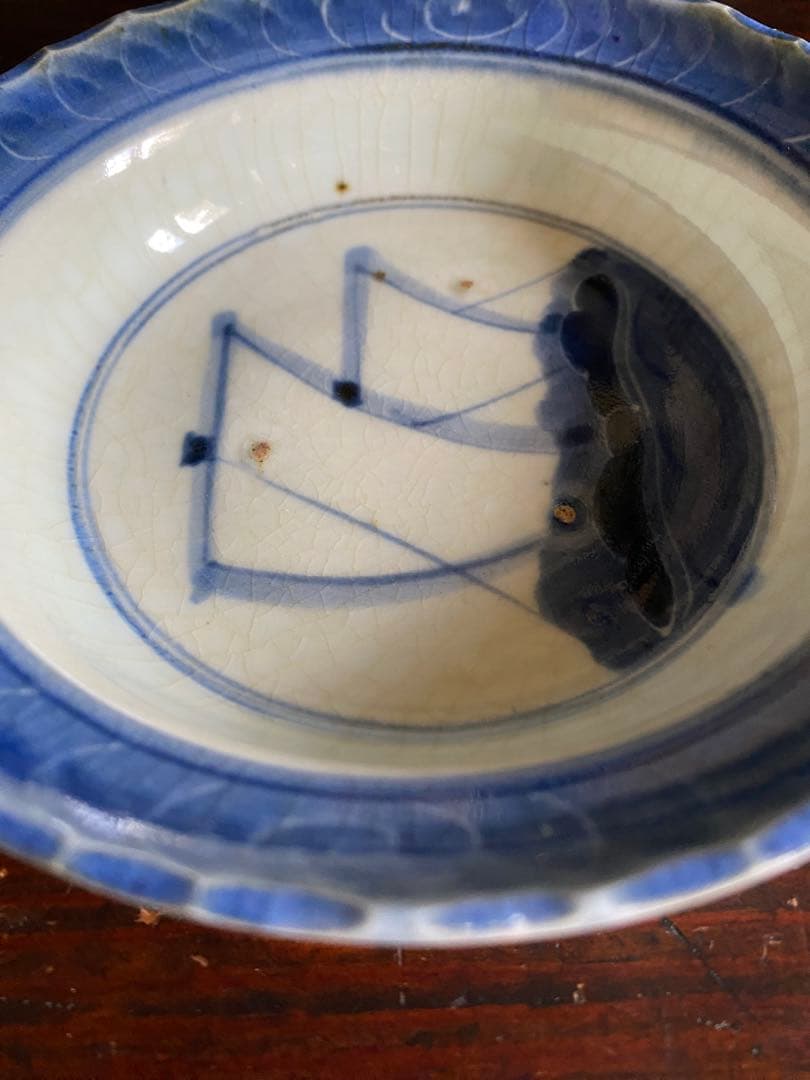 古伊万里　帆掛け船図