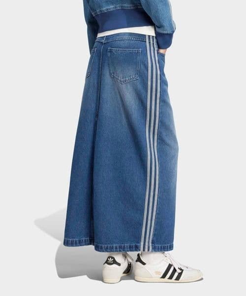 adidas スリーストライプス デニム ペンシルスカート