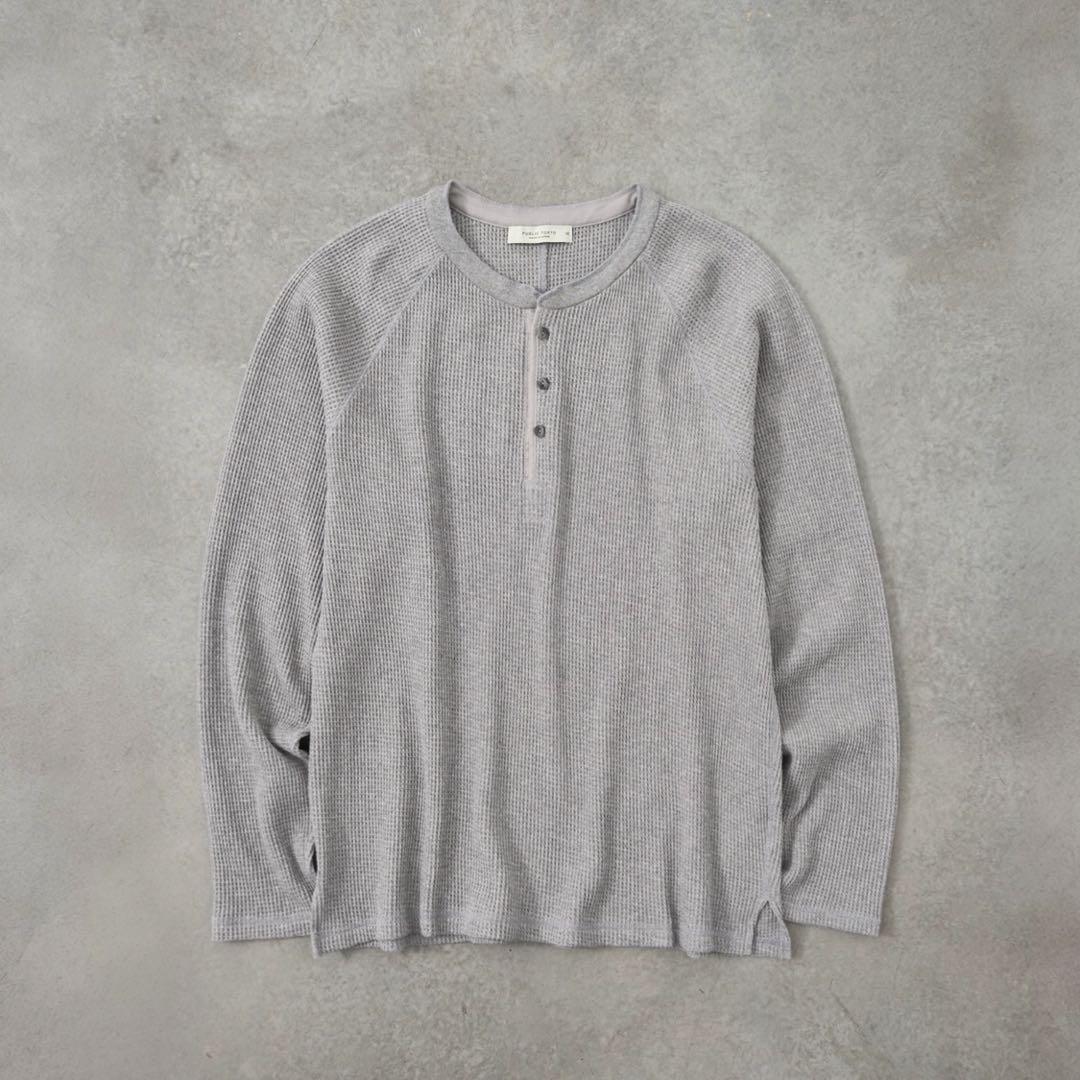 【PUBLIC TOKYO】サーマルヘンリーネックロンＴ　春服　ウォッシャブル