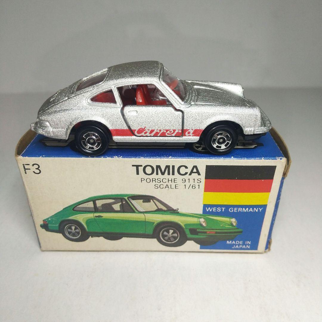 (3710)トミカ 青箱 日本製 ポルシェ 911S 銀シボ ちりめん
