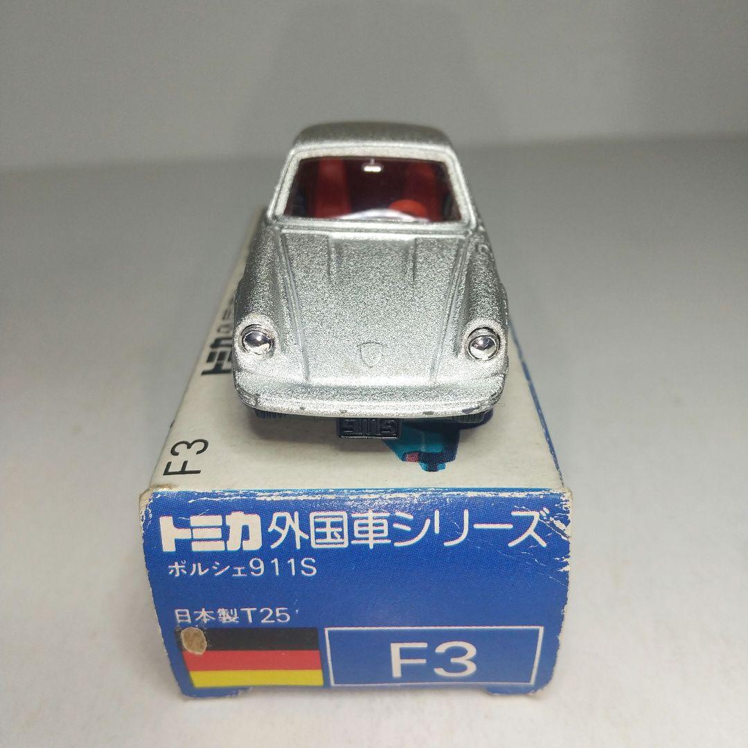 (3710)トミカ 青箱 日本製 ポルシェ 911S 銀シボ ちりめん