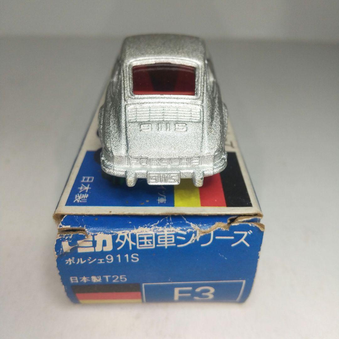 (3710)トミカ 青箱 日本製 ポルシェ 911S 銀シボ ちりめん