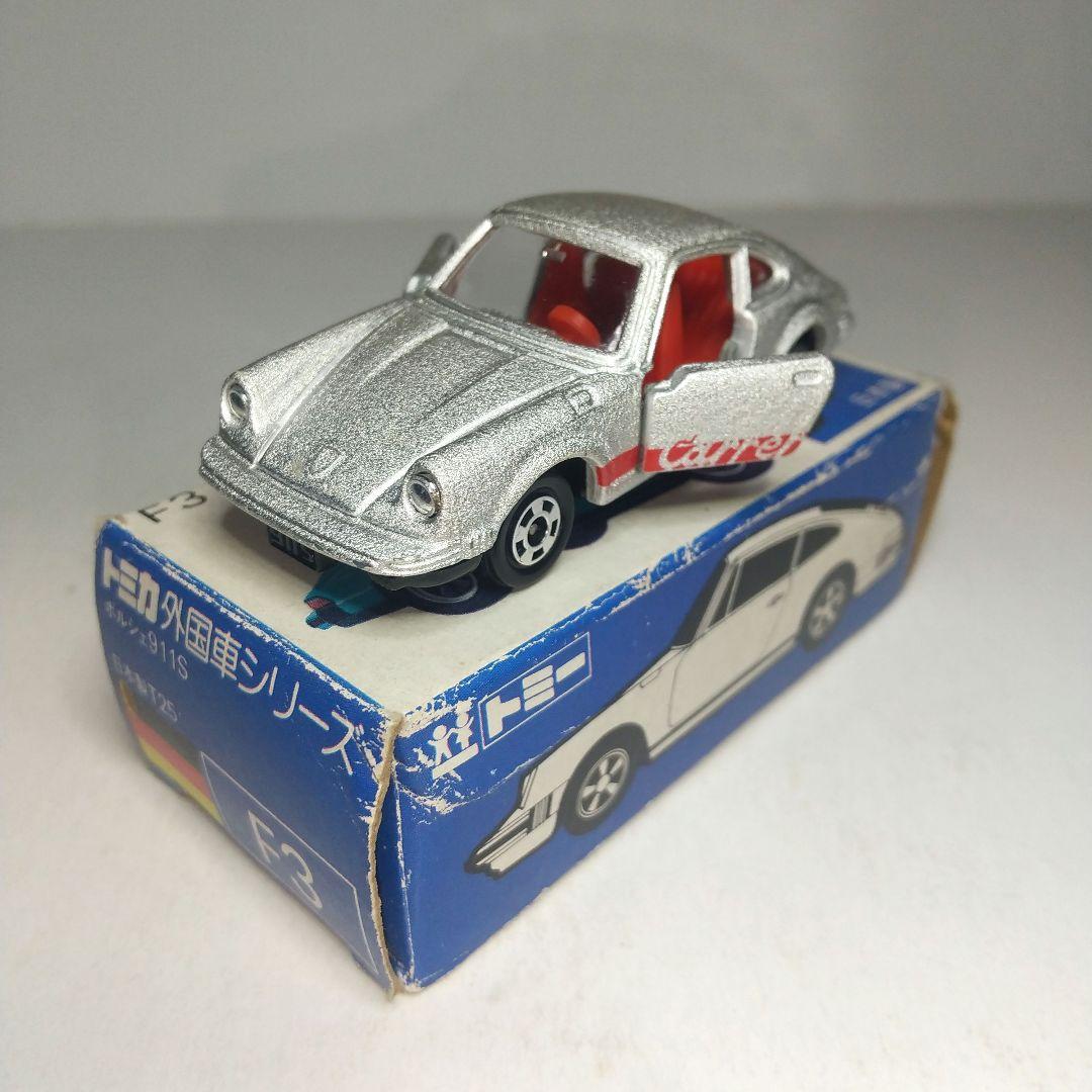 (3710)トミカ 青箱 日本製 ポルシェ 911S 銀シボ ちりめん