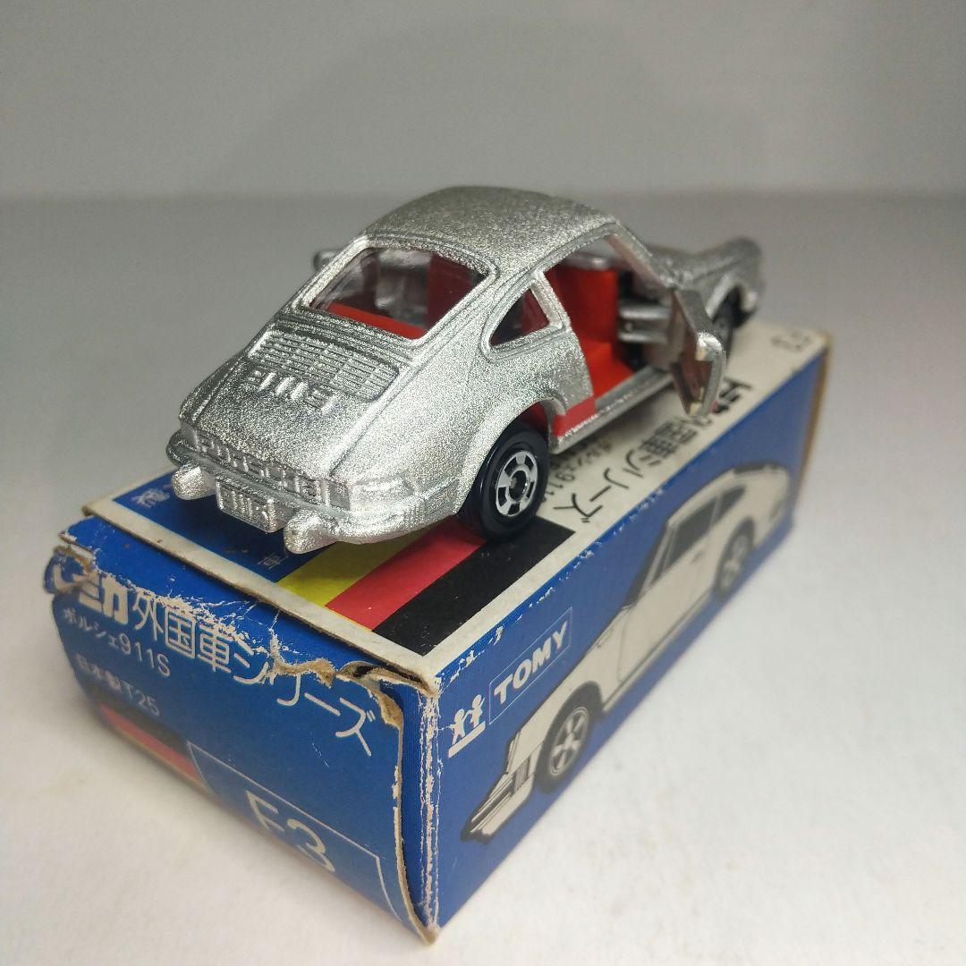 (3710)トミカ 青箱 日本製 ポルシェ 911S 銀シボ ちりめん