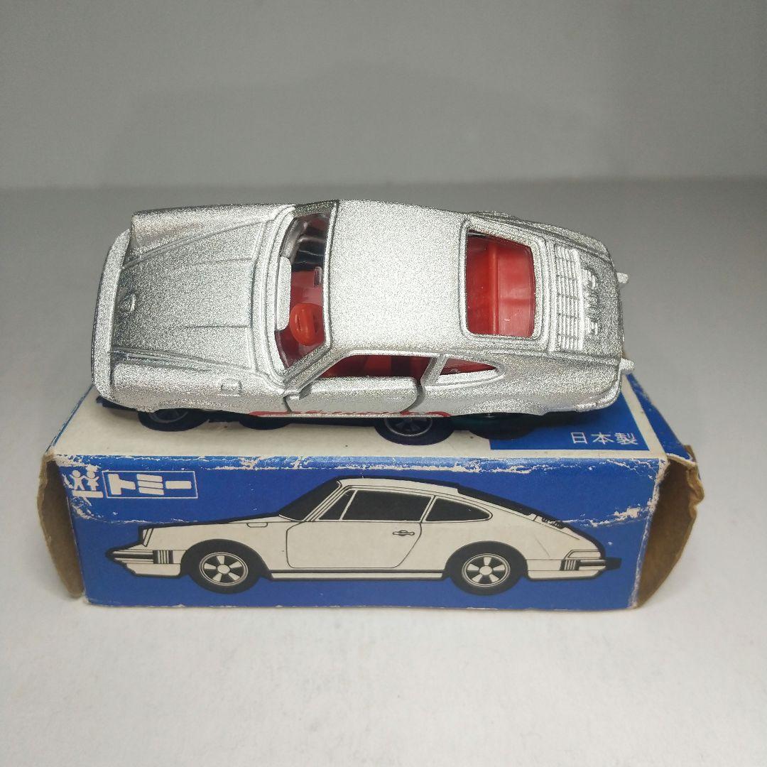 (3710)トミカ 青箱 日本製 ポルシェ 911S 銀シボ ちりめん