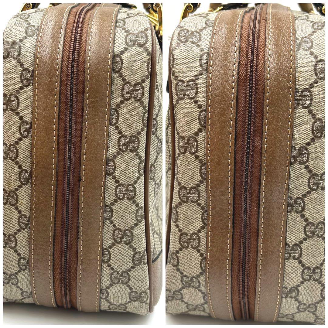 極美品　OLD GUCCIオールドグッチ　ベージュ×ブラウン GGスプリーム