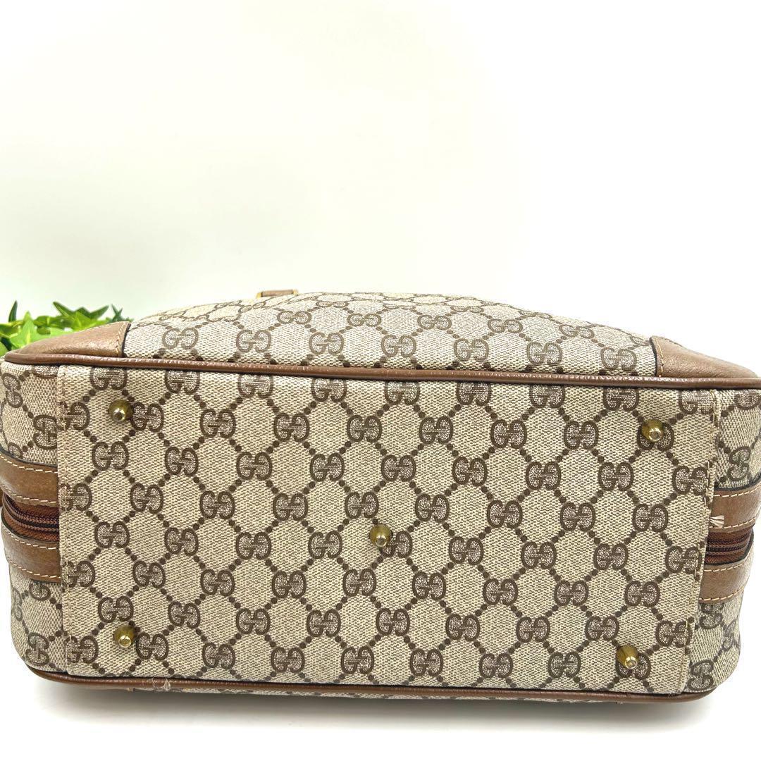 極美品　OLD GUCCIオールドグッチ　ベージュ×ブラウン GGスプリーム