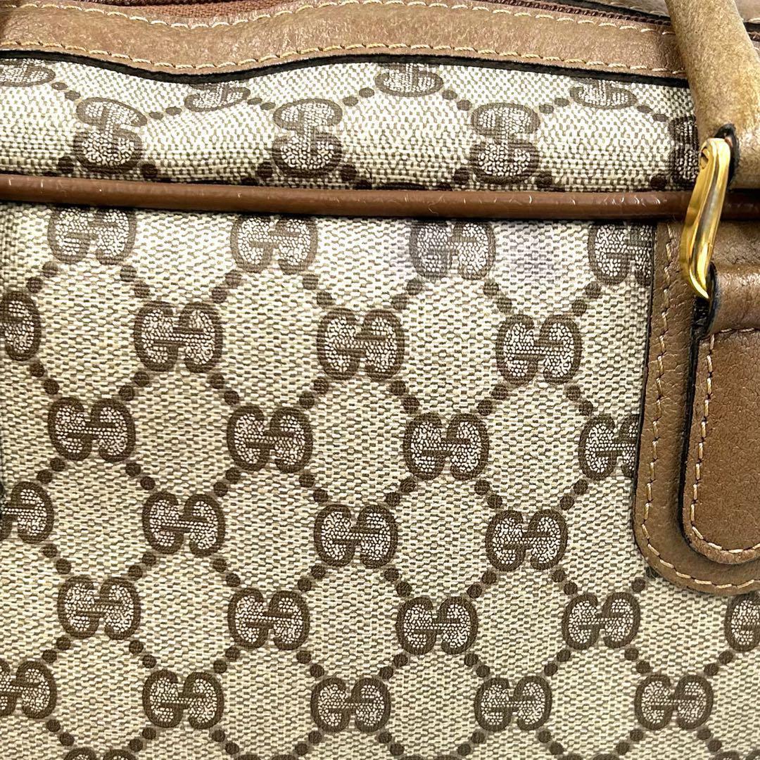 極美品　OLD GUCCIオールドグッチ　ベージュ×ブラウン GGスプリーム