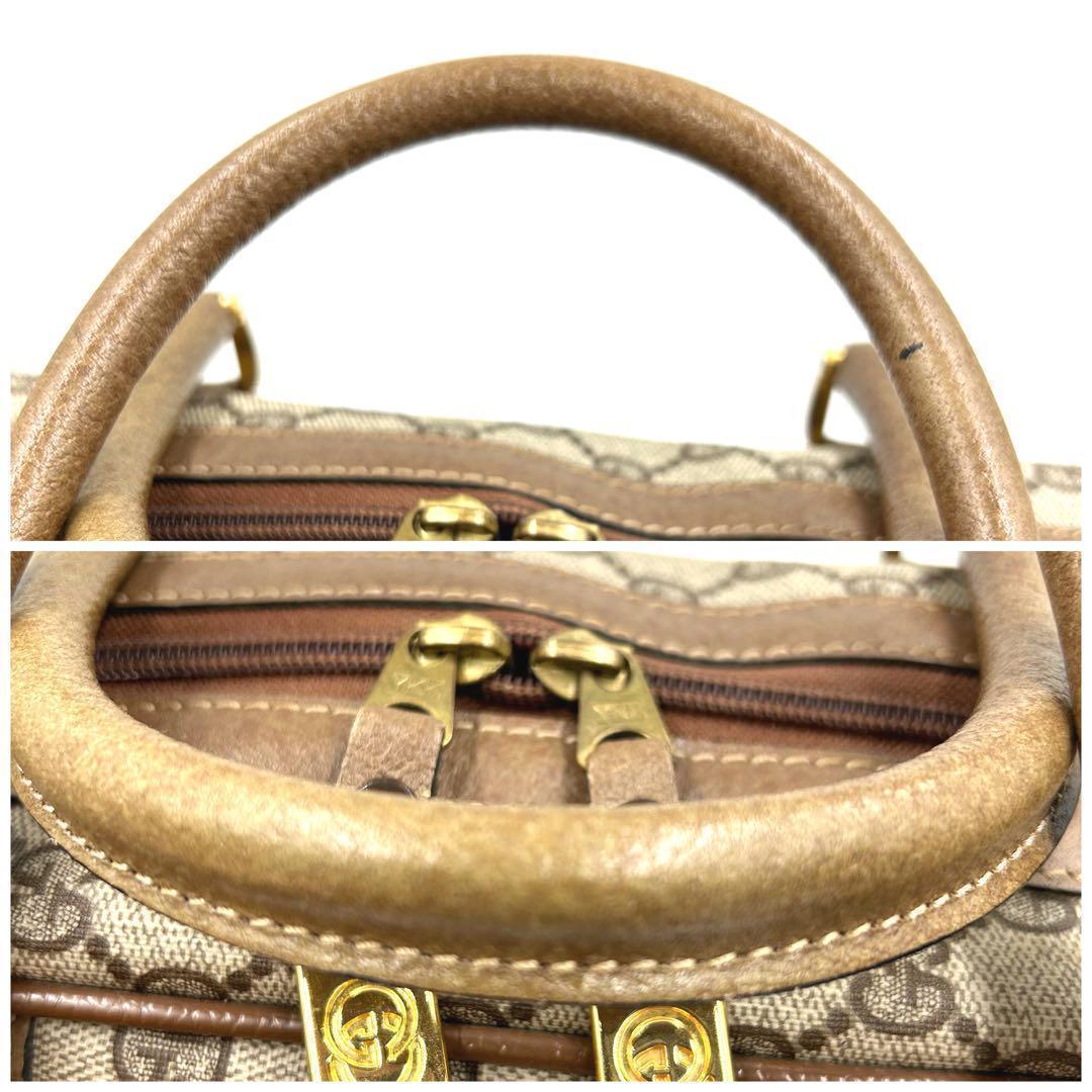 極美品　OLD GUCCIオールドグッチ　ベージュ×ブラウン GGスプリーム