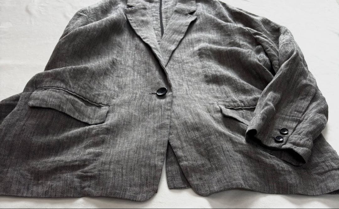 極美品☆Spick and Span リネンエアリージャケット38 ヘリンボーン