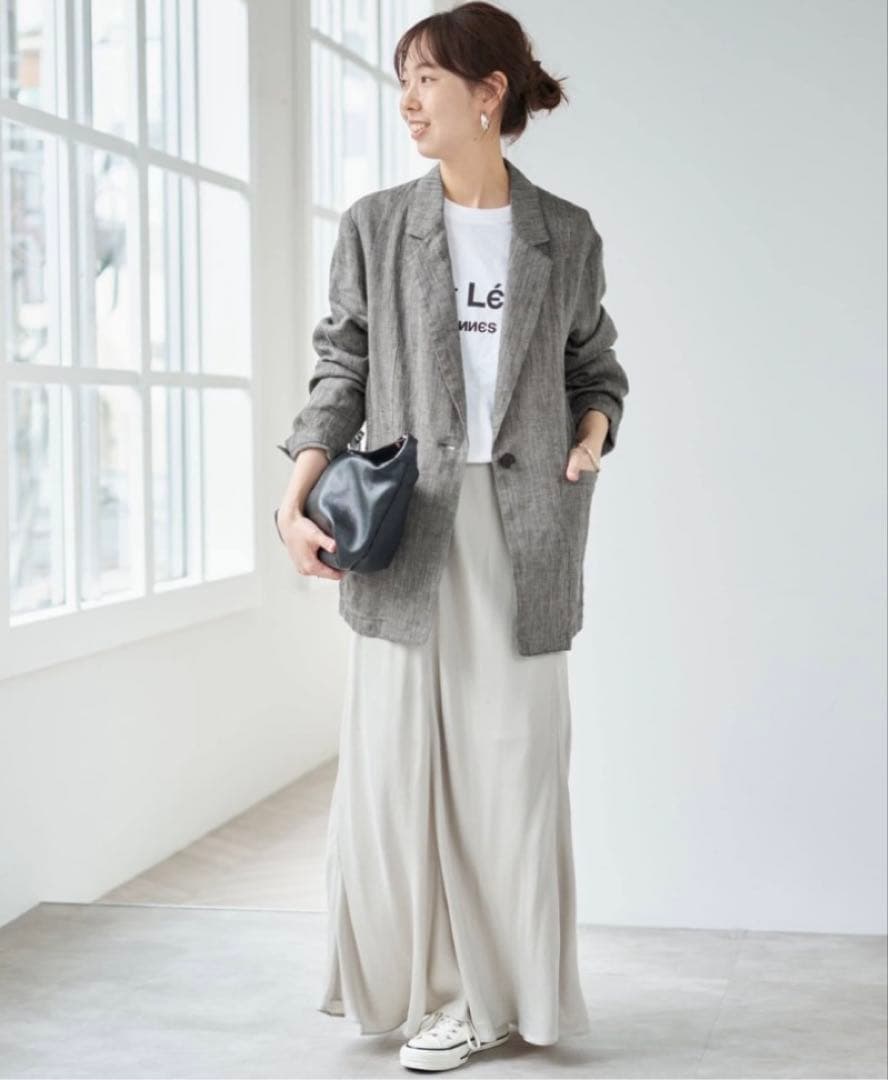 極美品☆Spick and Span リネンエアリージャケット38 ヘリンボーン
