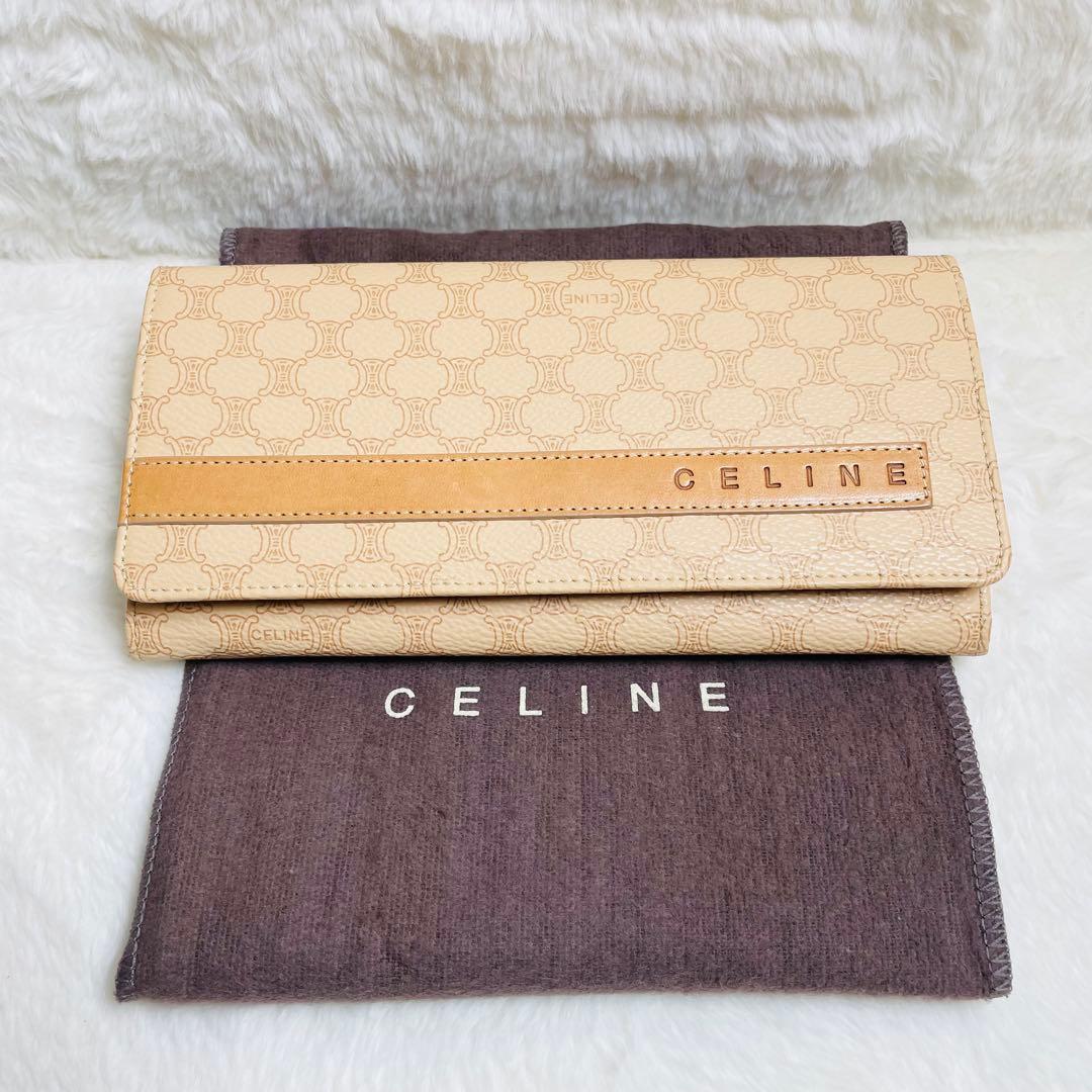 新品未使用CELINE セリーヌ 長財布 がま口 マカダム ベージュ 正規品